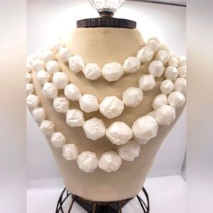 Vintage West Germany Faceted Multi Strand Bead Bib Necklace